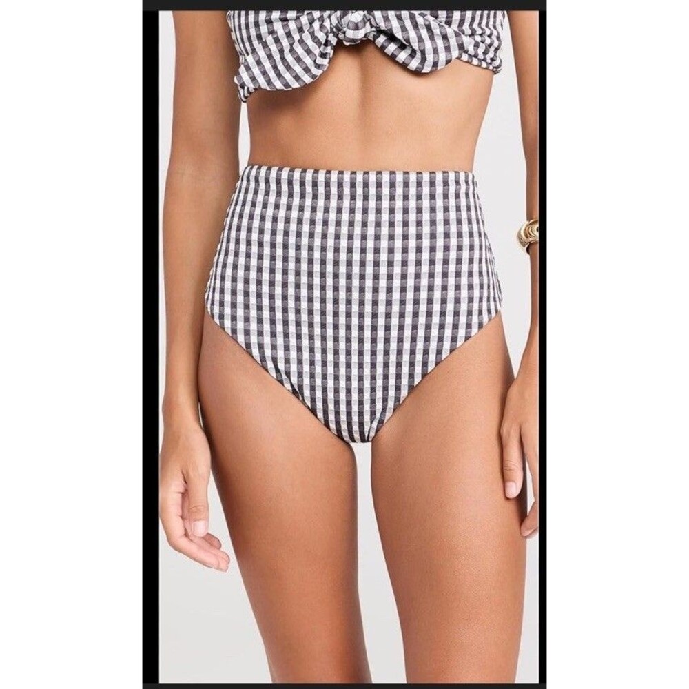 Sea Women's Pucker Gingham Bikini Bottoms Sz L